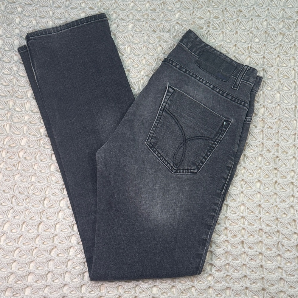 Calvin Klein Charcoal Slim Straight-Leg Denim Jeans